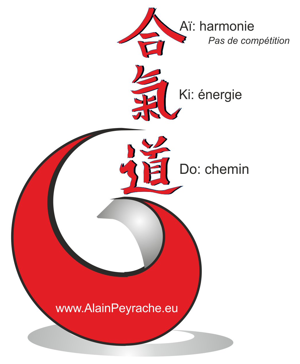 Logo du dojo Lyon 69 Tassin Aïkido le hotou le yin yang dans le manifesté